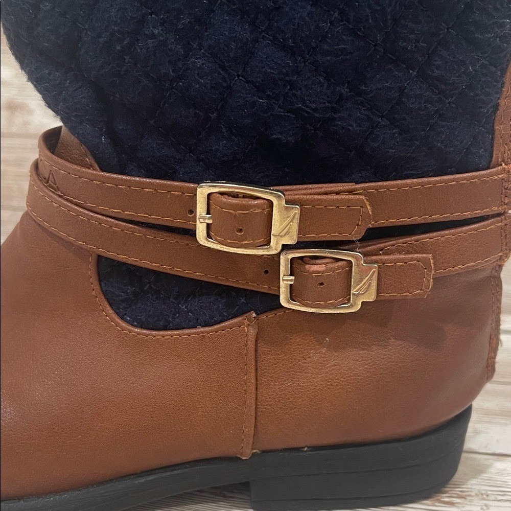Nautica Kids Brown and Black Quilted Boots Preloved Size 2 Youth‎ - Picture 8 of 10